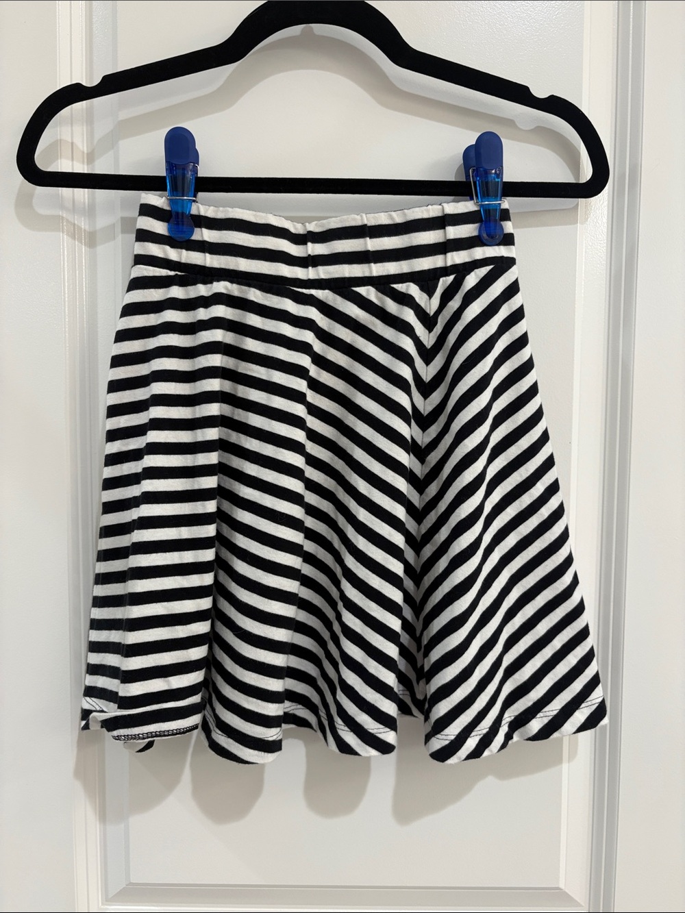Black & White Striped A-Line Skirt